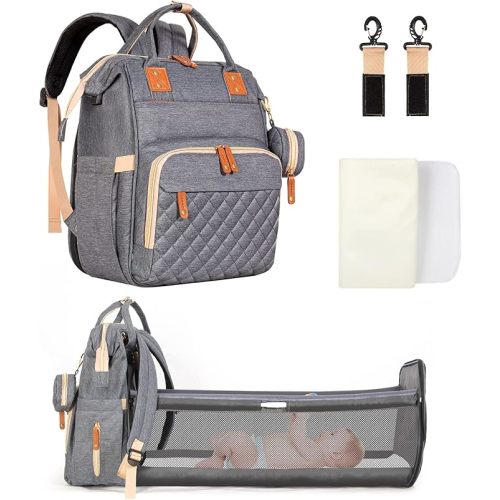 Leogreen 3 in 1 Diaper Bag Backpack with USB Charging Port, Pacifier Case, Stroller Straps, Thermal Pockets, Multi-Functional Large Waterproof Travel Baby Nappy Bags