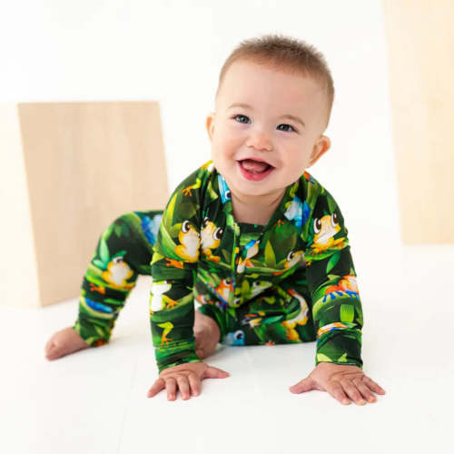 Tree Frog Baby Pajamas – Bamboo Zippy, Footed or Footless for Babies & Toddlers | Dreambly Me