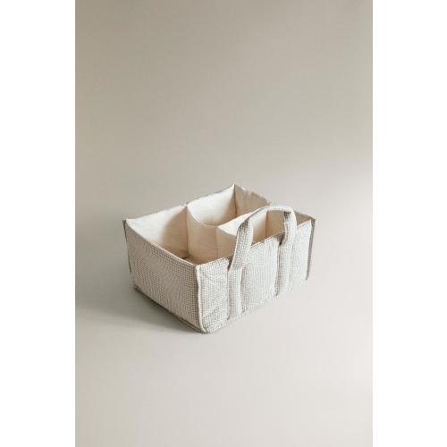 GINGHAM BABY CLOTHES ORGANIZER WITH HANDLE