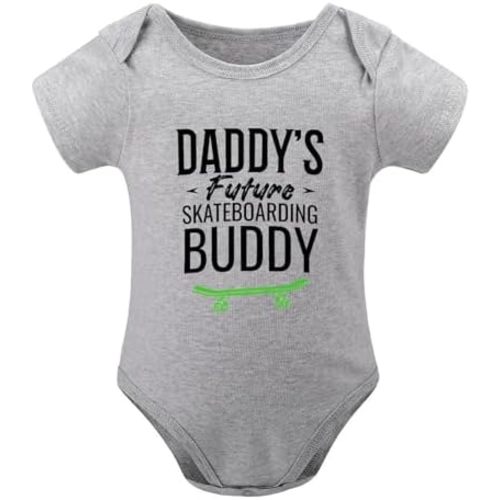 NubTeonYaJX Daddy's Future Skateboarding Buddy Bodysuits for Baby Funny Infant Girl Boy Romper Newborn Clothes