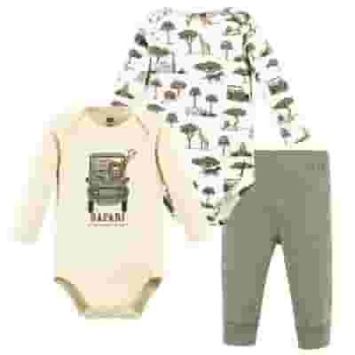 Hudson Baby 2 Cotton Long Sleeve Bodysuits and Pant Set, Preemie - 24 Months