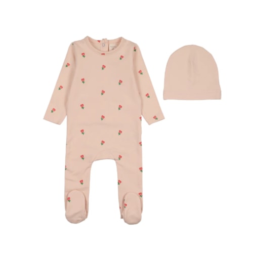 Cloud Pink Tulip Footie and Beanie