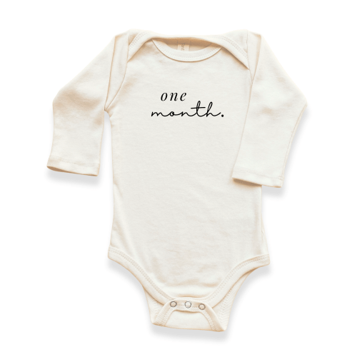 Monthly Milestones Organic Baby Bodysuit Long Sleeve
