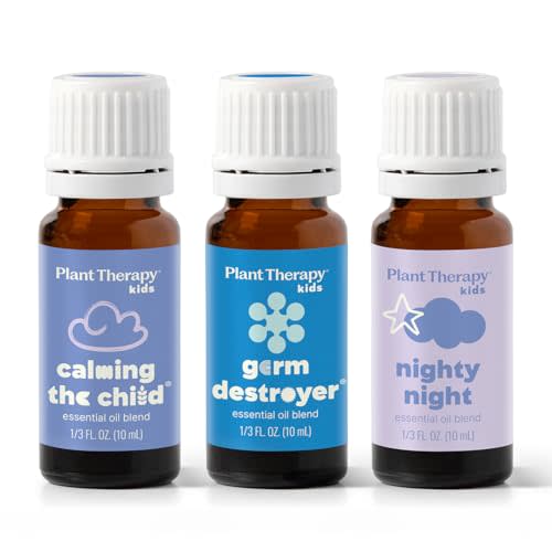 Plant Therapy Kids The Essentials Blend Set, 10 mL (1/3 oz) Each, Made with 100% Pure, Undiluted Essential Oils, KidSafe Essential Oils for Calming, Sleep, and Immune Support