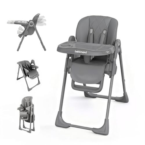 4 in 1 High Chairs for Babies and Toddlers, Foldable Baby High Chairs, Feeding and Eating Seat Highchair with 4 Levels of Recline and 7 Levels of Height Adjustment, Starry Gray