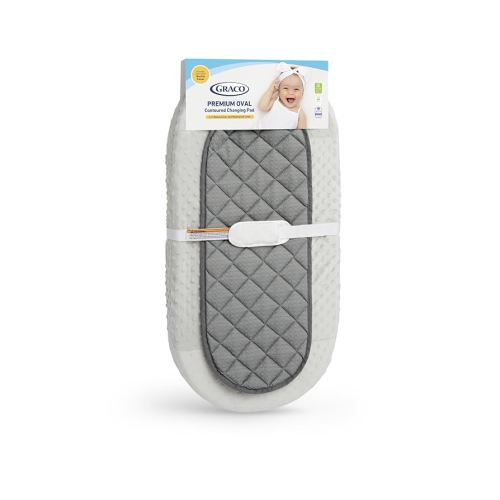 Graco Premium Oval Contoured Changing Pad with Bonus Cover and Water-Resistant Liner – GREENGUARD Gold Certified, Cocoon-Like Oval Contoured Shape, Fits All Standard Changing Toppers, Ultra-Soft Cover
