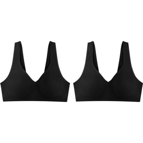 Hanes Women's Wireless Bra, Smooth Comfort Full-Coverage T-Shirt Bra for Women, Single Or 2-Pack