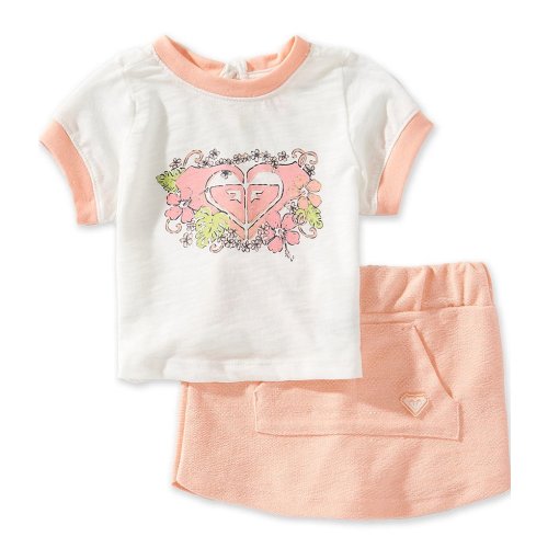 Roxy Baby Girls Short Sleeve Ringer T-Shirt & Pull-On Skort Set
