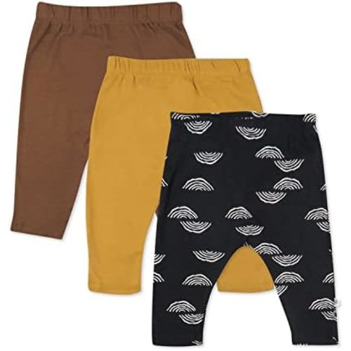 HonestBaby Unisex-Baby Multipack Harem Pants Roomy Fit Pull on Bottoms 100% Organic Cotton for Baby Boys, Girls