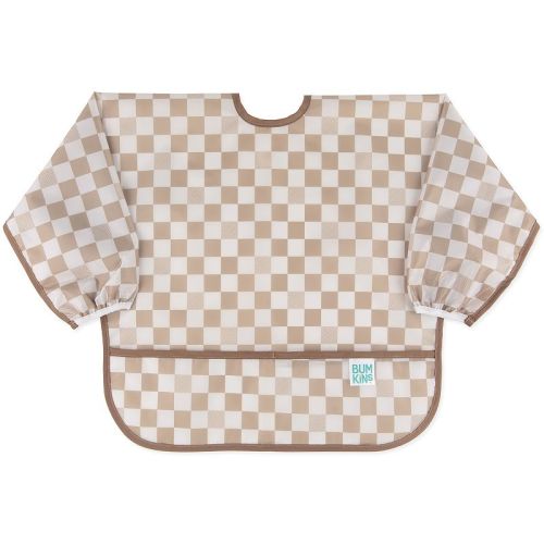 Bumkins Neutral Check Sleeved Bib