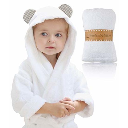 Channing & Yates - Premium Baby Robe - Toddler Robe - Organic Bamboo Hooded Bathrobe Towel - Thick & Soft
