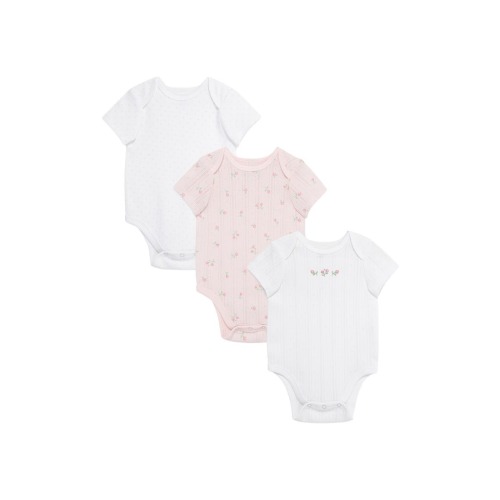 Kids' Dainty Roses Assorted 3-Pack Cotton Bodysuits (Nordstrom Exclusive)