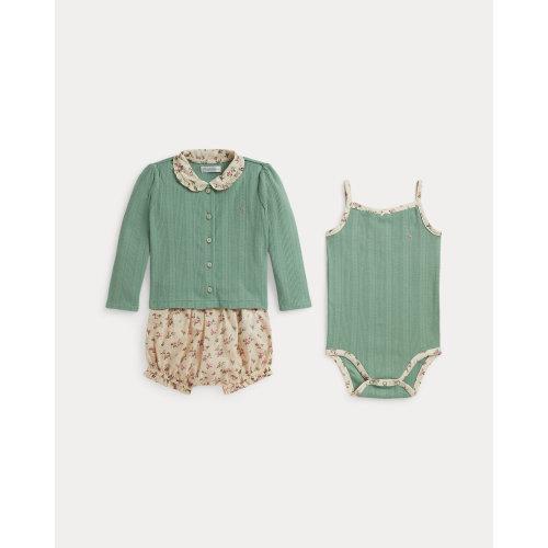 Floral Cotton Jacket, Bodysuit & Bloomer for Baby Girls | Ralph Lauren