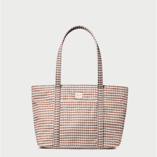Mira Brown Gingham Everyday Tote | Totes | Handbags