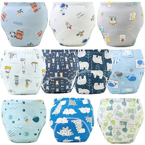 Upairy Training Pants Potty Training Underwear for Boys Girls,Toddler Potty Pants for 2T-5T,Soft Absorbent & Leak-Proof with Characters, 100% Cotton Washable (10PCS,S)