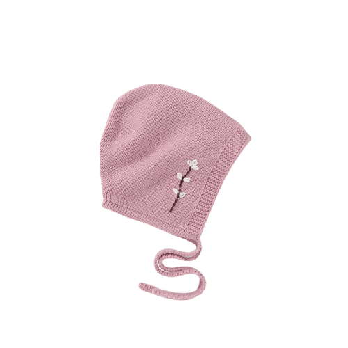 Tao Tao Newborn Baby Bonnet: Infant Ear Protection Hat Pilot Cap, Organic Merino Wool Fleece Pink 3 Months