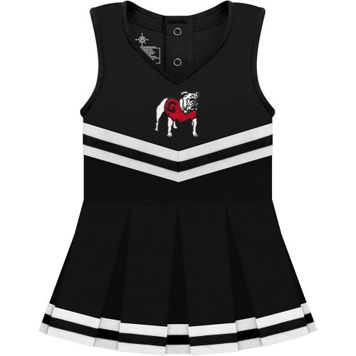 College Baby NCAA Officially Licensed Cheerleader Bodysuit Dress - Team Logo, Multiple Colors, for Baby Girls - (0-24 Months)