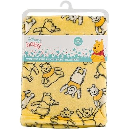 Disney Cudlie Baby Winnie The Pooh 1-Ply Flannel Fleece with Happy Days Print