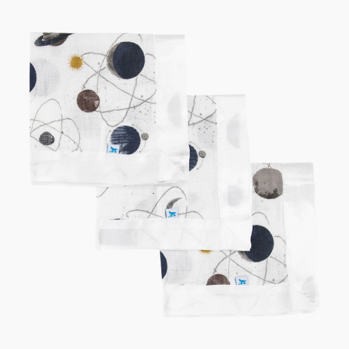 Little Unicorn Cotton Muslin Security Blanket 3-Pack - Planetary, 3