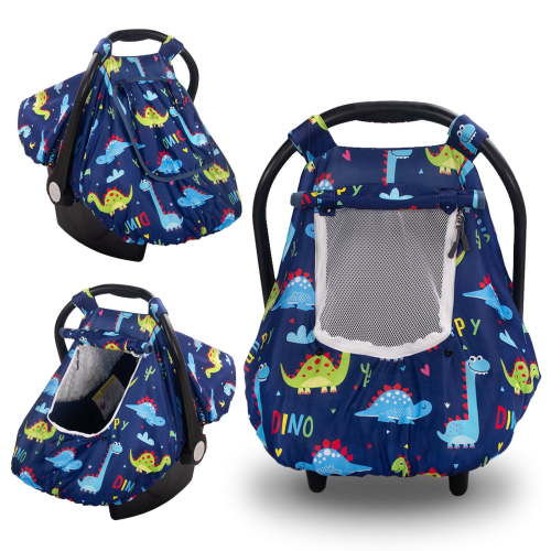 Beavtaens, 3-in-1 Baby Car Seat Cover, Blue, Winter Infant Canopy