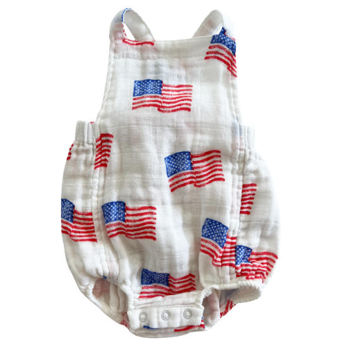 Muslin Retro Sunsuit, American Flag