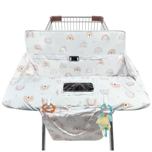 Shopping Cart Cover for Baby 2-in-19 High Chair Cover with Safety Harness Multifunctional Grey Pattern Cart Covers for Babies Soft Padded Grocery Cart Cover for Baby Boy Girl