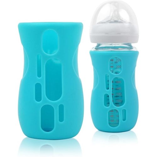 Olababy Silicone Sleeve for Avent Natural Glass Baby Bottles (8 oz, Blue)