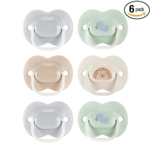Tommee Tippee Ultimate Fit Newborn Pacifiers, 0-6 Months, Extra Air Holes, Symmetrical Nipple and Shield, 100% BPA Free Silicone, Dishwasher & Sterilizer Safe, Blue and Green, Pack of 6