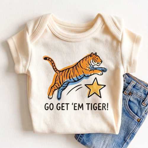 Go Get Em Tiger Baby Bodysuit - Cute Motivational Tiger Bodysuit