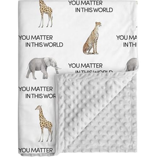 Minky Baby Blanket for Boys, Soft Plush Receiving for Newborns - Leopard 30x40 Inches