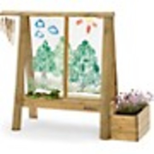 Plum Discovery Art Easel for Kids Outdoor Wooden Painting Easels with Paint Brush and Accessories, Wood Planter Box, Ages 3+ at Tractor Supply Co