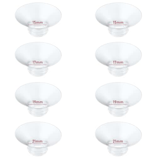 Flange Insert 15/17/19/21mm 8pcs Compatible with Momcozy Air 1/W1/M5/M9/M6/S12 Pro/V1 Pro/V2 Pro,for Spectra/Medela/MomMed/eufy/Lansinoh/Elvie Breast Pump, Fit for 24mm Flange/Shield of Most Pumps