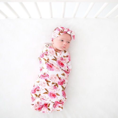 Floral Newborn Swaddle Set| Bamboo Swaddle| Girl Baby Blankets