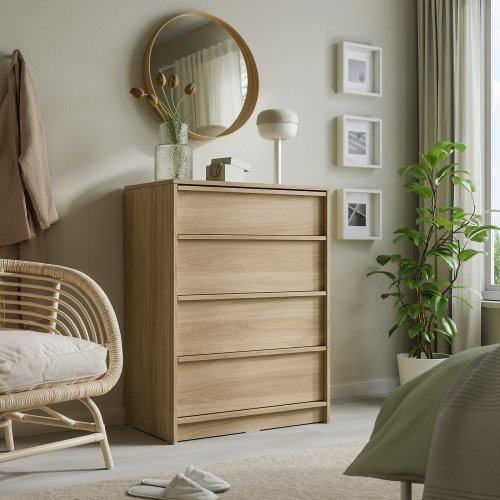 ANKARUDDEN 4-drawer dresser - oak effect 31 5/8x18 7/8x42 1/4 "