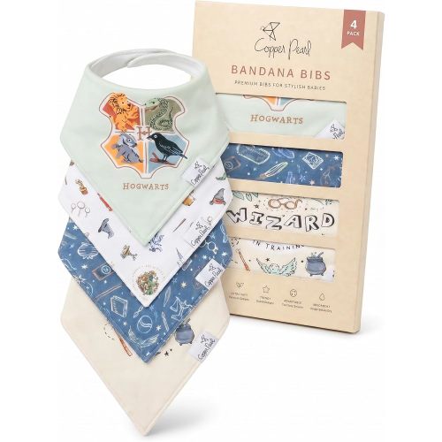 Copper Pearl Baby Bibs 4 Pack & 6 Pack, Bandana Drool Bibs for Baby Girl & Boy, Soft Cotton Bibs for Drooling and Teething