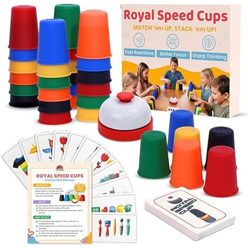 Stacking Cups Baby Toy Educational Cup Stacking Set 8-Pc Rainbow Stackable Cups | Nesting Cups for Babies 6-12 Months | Stacking Cups for Toddlers 1-3 Perfect for Indoor/Outdoor, Rainbow (8Pcs)