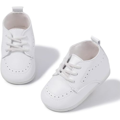 Meckior Infant Baby Boys Girls Classic PU Leather Wedding Loafers Brogue Toddler Oxford Dress Shoes First Steps Walking Flat Lazy Crib Shoe