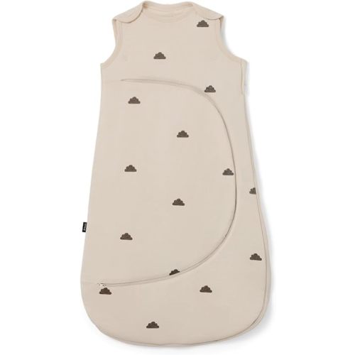 Snuz Baby Sleep Sack with Diaper Zip - Baby Sleeping Bag for Easy Diaper Changes, Super Soft Cotton Sleep Sacks in Summer or Winter Tog Poppers, Sand/Cloud, 2.5 Tog 6-18M