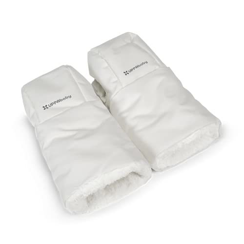 UPPAbaby CozyHandmuff - Easily Attaches to Stroller Handlebars - Ultra-Plush, Weather-Proof Hand Protection - Bryce (White Marl)