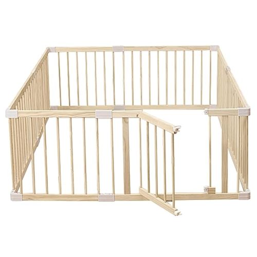 HARPPA Baby Gate Playpen, 56x56x24 inches for Babies and Toddlers Wooden Playpen Large Baby Fence Play Yards for Play Area