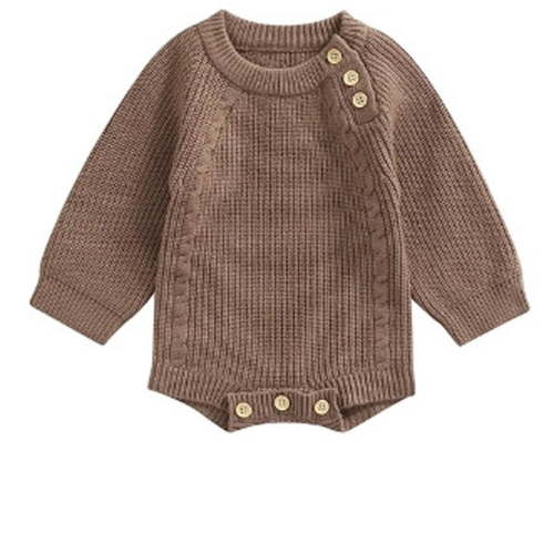 ABATAB Baby Boy Girl Sweater Oversized Long Sleeve Romper Warm Crewneck Jumpsuit Knitted Winter Toddler Clothes - Walmart.ca