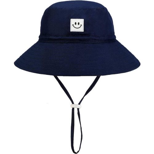 Baby Sun Hat Smile Face Toddler UPF 50+ Sun Protective Bucket hat Nice Beach hat for Baby Girl boy Adjustable Cap
