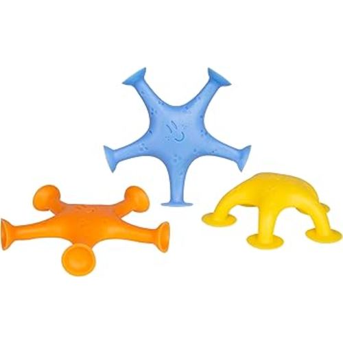 Ubbi Starfish Stretch and Suction Bath Toys, Baby Bath Accessory, Water Toys for Toddler Bath Time, Fun Baby Water Toys, Set of 3