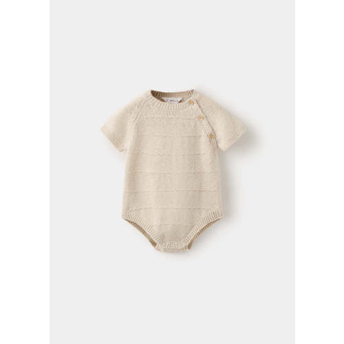 Knit onesie with buttons - Kids | MANGO USA