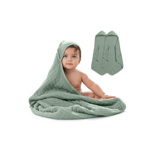 Hooded Baby Towels - 6 Layers, Pack of 2