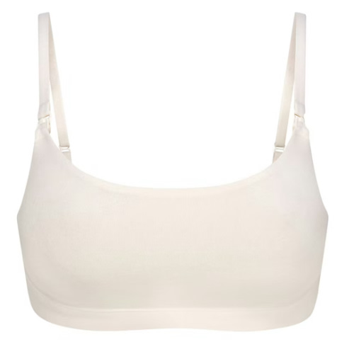 COTTON JERSEY MATERNITY NURSING SCOOP BRALETTE | MARBLE | SKIMS