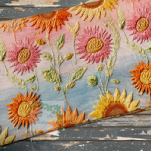 Sunflower Rainbow Preflat - Made to Order – Clover Cloth Creations