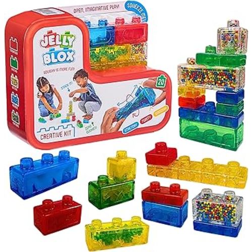 Goliath Jelly Blox Creative Kit | Includes 20 Blocks | Toddler & Preschool Building Blocks Kids Can Squeeze, Stretch, Squish | MESH ACCREDITED | Safety Tested & Ouch-Free | Sensory Play Toy Ages 2+