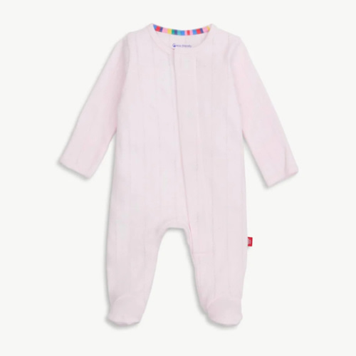Love Lines Pink Pointelle Footie