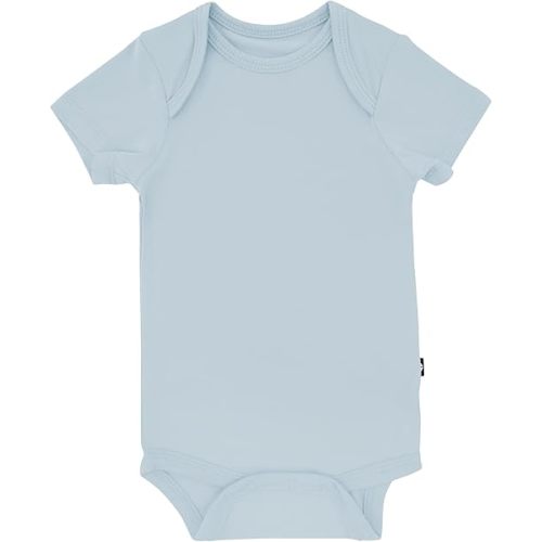 KYTE BABY Short Sleeve Bodysuit - Fog, 0-3 M